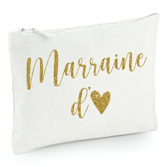 Pochette en toile 22x16 cm - Marraine d'amour