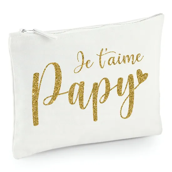 Pochette en toile 22x16 cm - Je t'aime papy