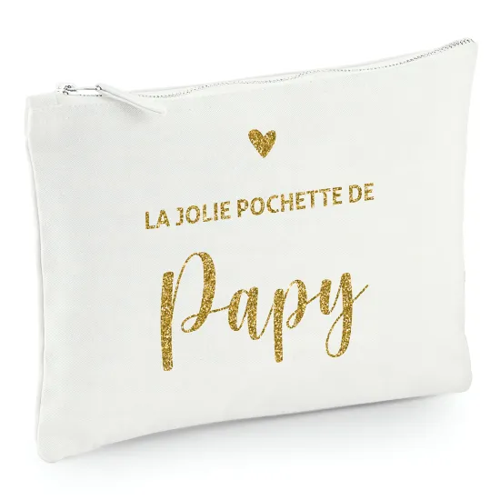 Pochette en toile 22x16 cm - La jolie pochette de papy