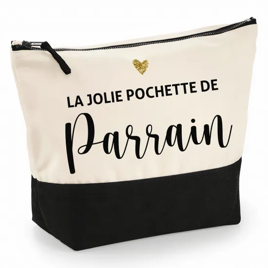 Pochette Coton bi-couleur 28x18 cm - La jolie pochette de parrain
