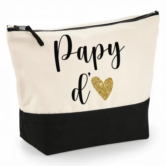 Pochette Coton bi-couleur 28x18 cm - Papy d'amour