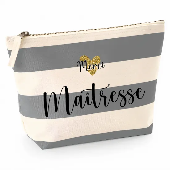 Pochette Nautical a rayures bleues gris - Merci maîtresse