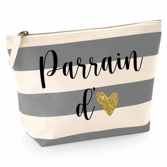 Pochette Nautical a rayures bleues gris - Parrain d'amour