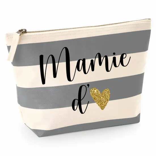Pochette Nautical a rayures bleues gris - Mamie d'amour