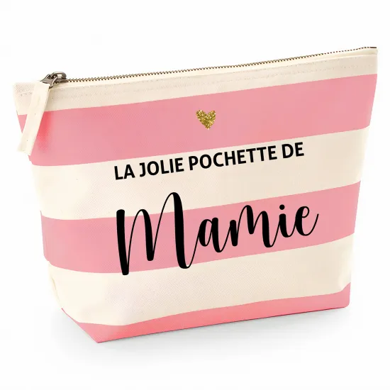 Pochette Nautical a rayures roses - La jolie pochette de mamie