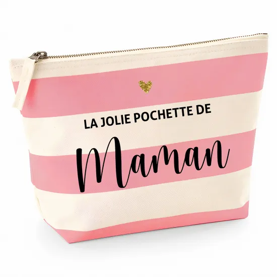 Pochette Nautical a rayures roses - La jolie pochette de maman