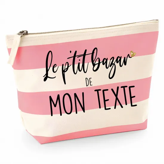 Pochette Nautical a rayures roses - Le p'tit bazar de