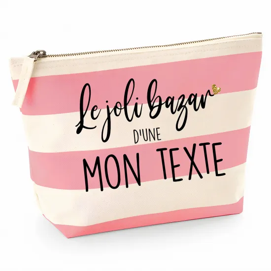 Pochette Nautical a rayures roses - Le joli bazar d une