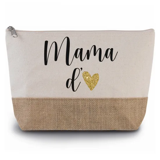 Pochette en toiles de coton et jute - Mama d'amour