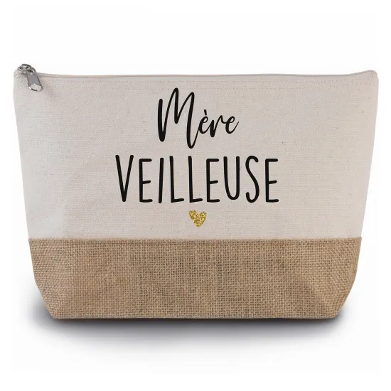 Pochette en toiles de coton et jute - Mère veilleuse