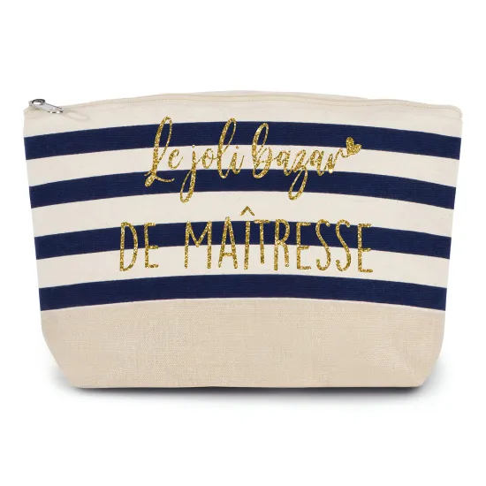 Pochette imprimé marin avec Écriture OR Pailletée - Le joli bazar de maîtresse