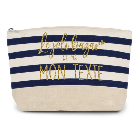 Pochette imprimé marin avec Écriture OR Pailletée - Le joli bazar de ma