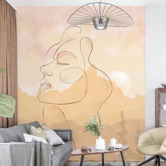Panoramic Wallpaper - Wall Mural - Abstract Woman
