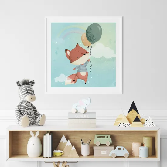 Poster for Kids - Fox balloons