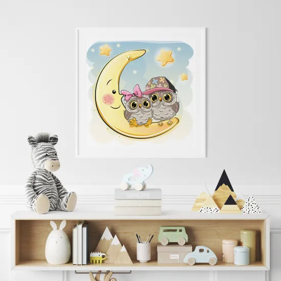 Poster for Kids - Moon Owls