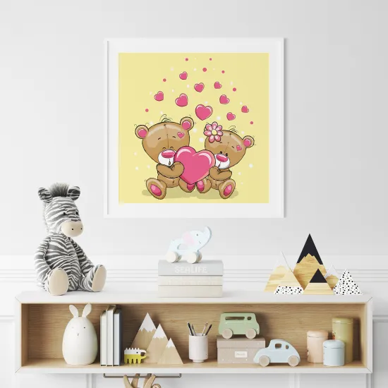 Poster for Kids - Bear hearts