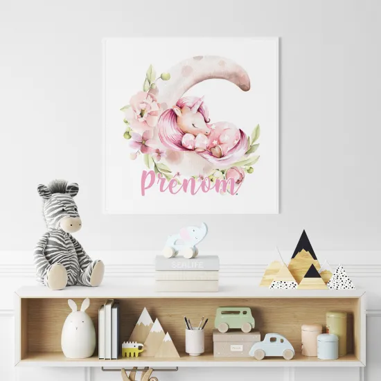 Personalized Poster for Kids - Moon Unicorn