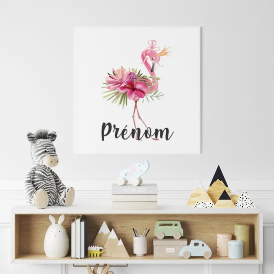 Póster para niños - Infantil personalizado - Flamenco Rosa
