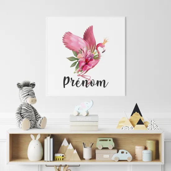 Póster para niños - Infantil personalizado - Flamenco Rosa