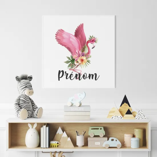 Póster para niños - Infantil personalizado - Flamenco Rosa