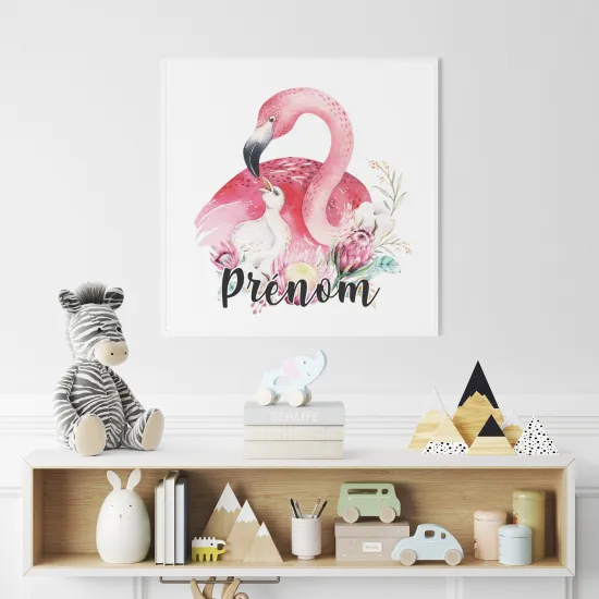 Póster para niños - Infantil personalizado - Flamenco Rosa