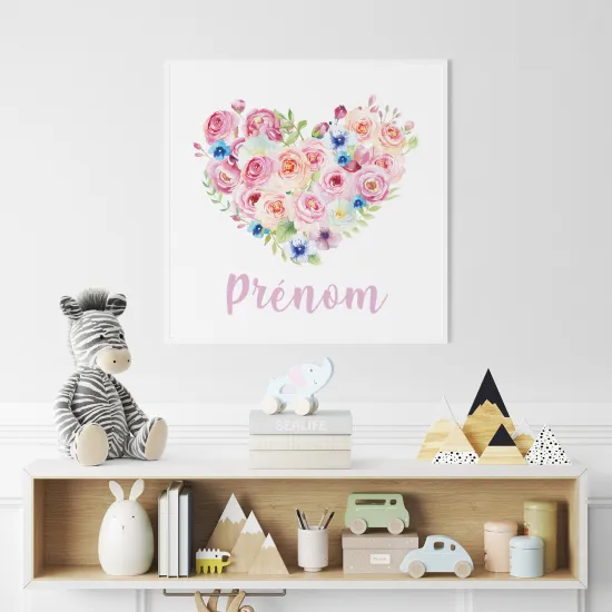 Póster para niños - Infantil personalizado - Ramo en forma de Corazón