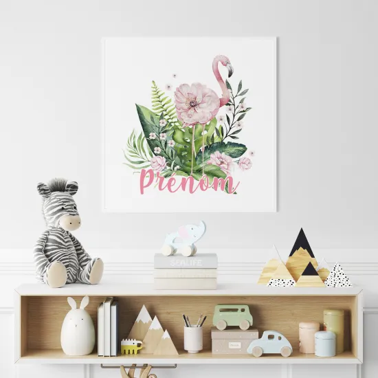 Póster para niños - Infantil personalizado - Flamenco Rosa