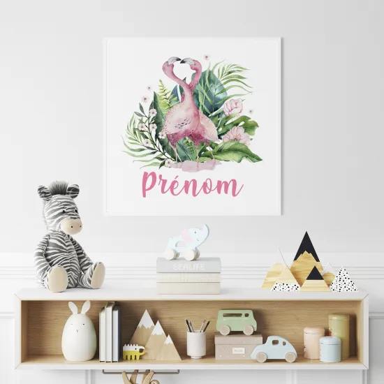 Póster para niños - Infantil personalizado - Flamencos Rosados