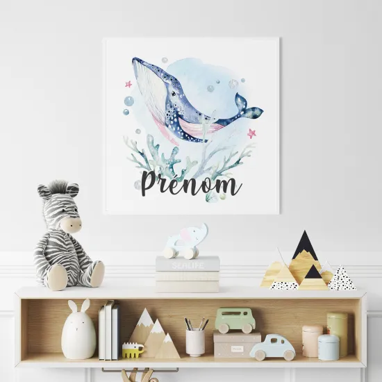Póster para niños - Infantil personalizado - Ballena