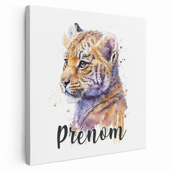 Personalized children's canvas print with name - Tigreau