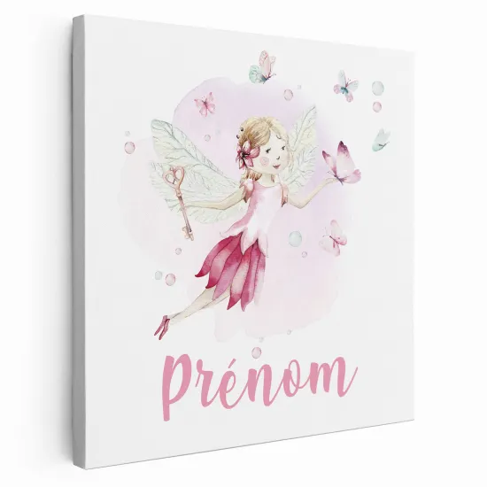 Tableau toile enfants personnalisée avec prénom - Fée