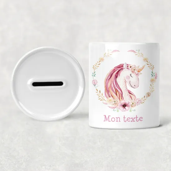 Hucha para niños personalizada - Infantil - Unicornio
