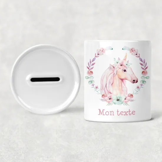 Hucha para niños personalizada - Infantil - Unicornio