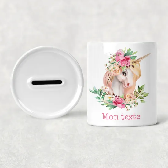 Hucha para niños personalizada - Infantil - Unicornio