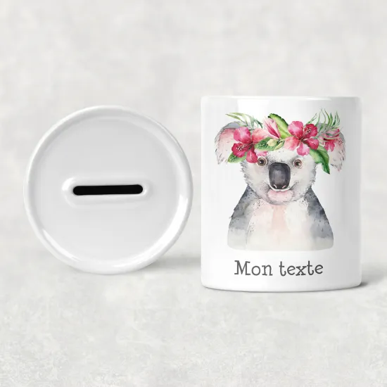 Hucha para niños personalizada - Infantil - Koala Flores