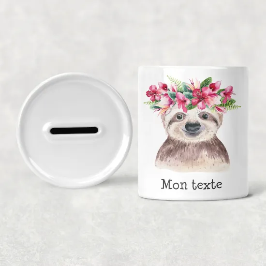 Hucha para niños personalizada - Infantil - Flores perezosas