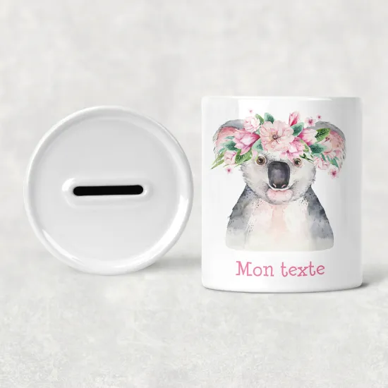 Hucha para niños personalizada - Infantil - Koala Flores