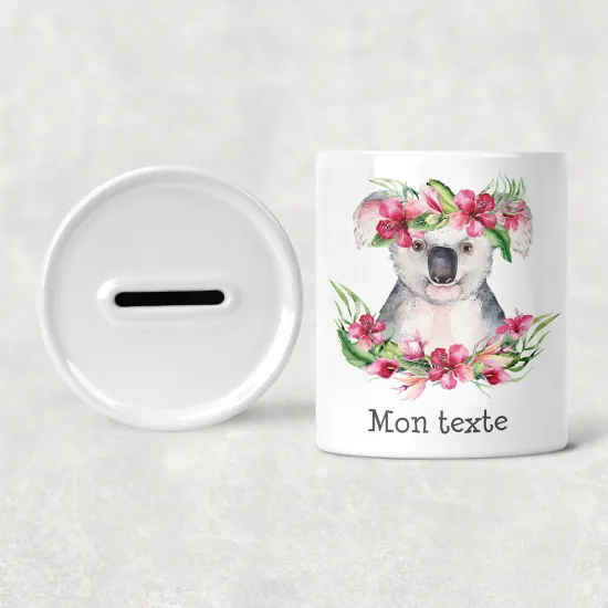 Hucha para niños personalizada - Infantil - Koala Flores