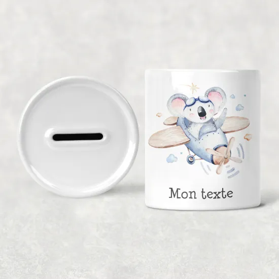 Hucha para niños personalizada - Infantil - Koala Avión