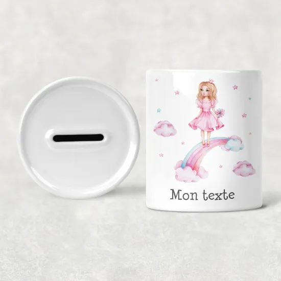Hucha para niños personalizada - Infantil - Princesa ArcoÃris