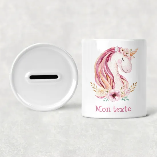 Hucha para niños personalizada - Infantil - Unicornio