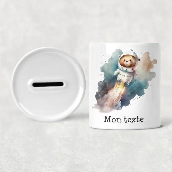 Hucha para niños personalizada - Infantil - Osito Astronauta