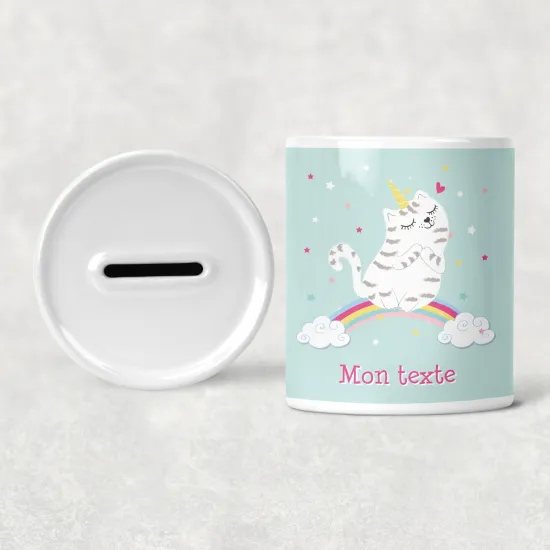 Tirelire Enfants - Chat Licorne