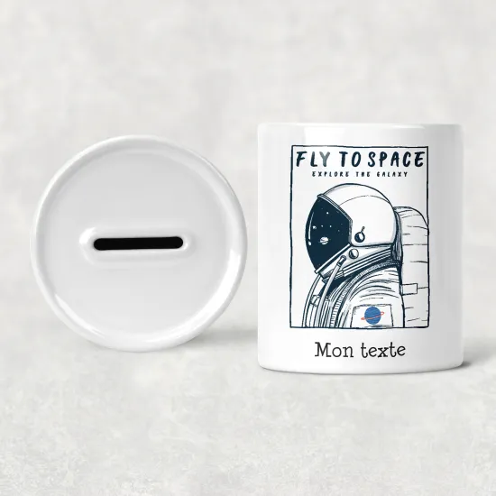 Personalized Kids / Children's Piggy Bank - Fly to Space