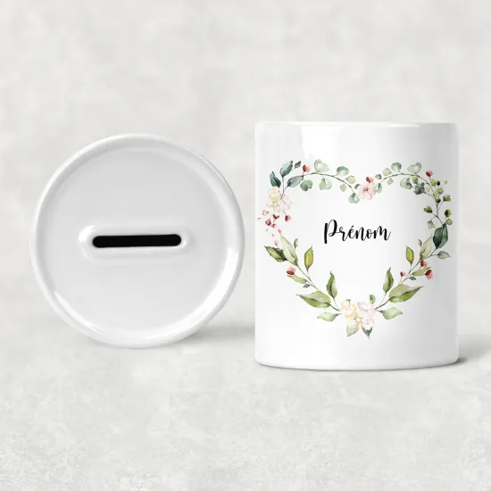 Personalized Kids / Children's Piggy Bank - Flowers