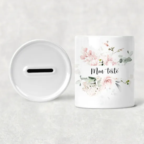 Personalized Kids / Children's Piggy Bank - Flowers