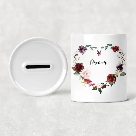 Personalized Kids / Children's Piggy Bank - Flowers
