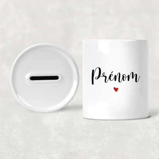 Personalized Kids / Children's Piggy Bank - Red Heart