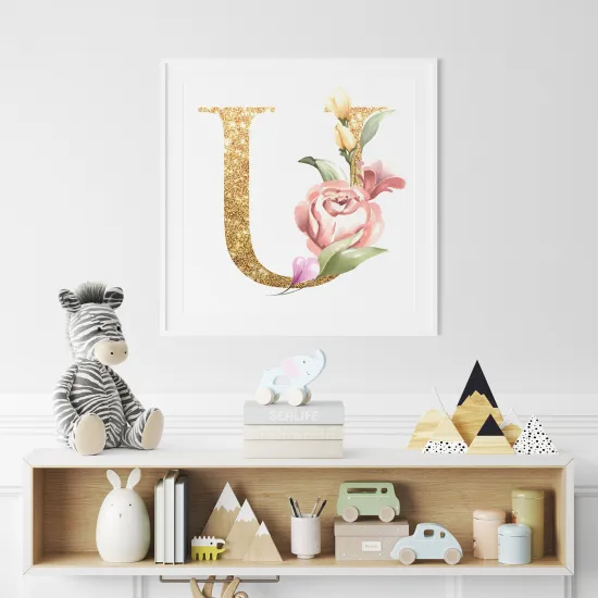 Personalized Monogram Poster - Letter U