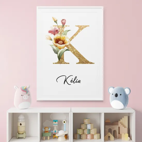 Personalized Monogram Poster - Letter K
